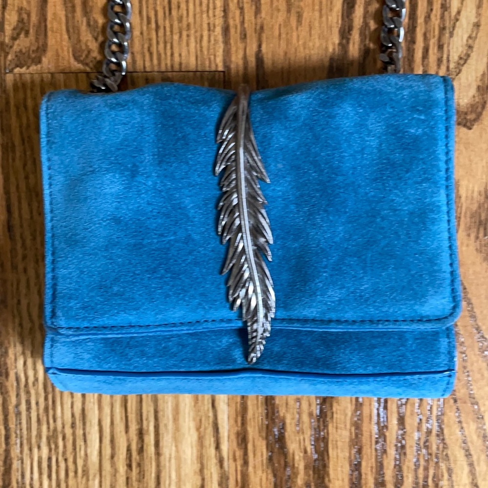 Zara blue suede mini bag
